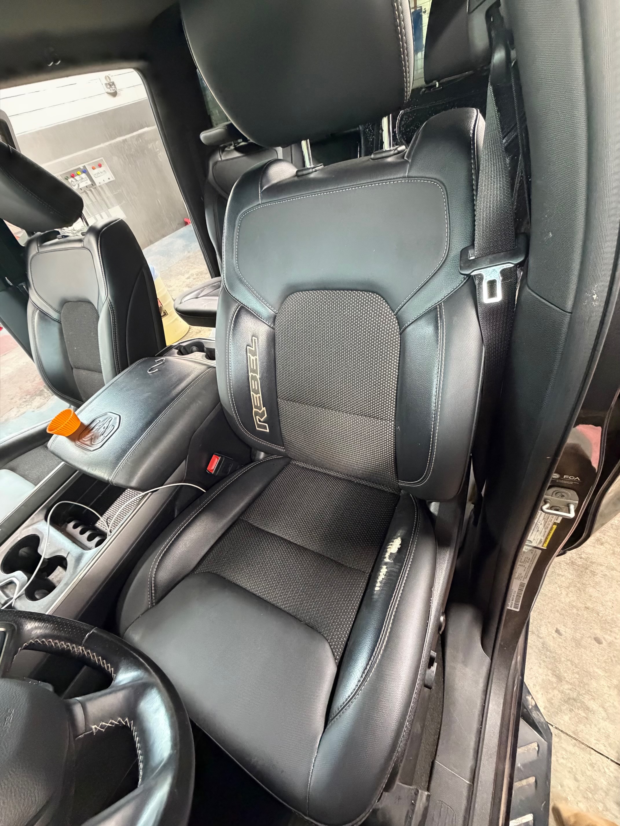 RAM Rebel leather seat after deep cleaning treatment