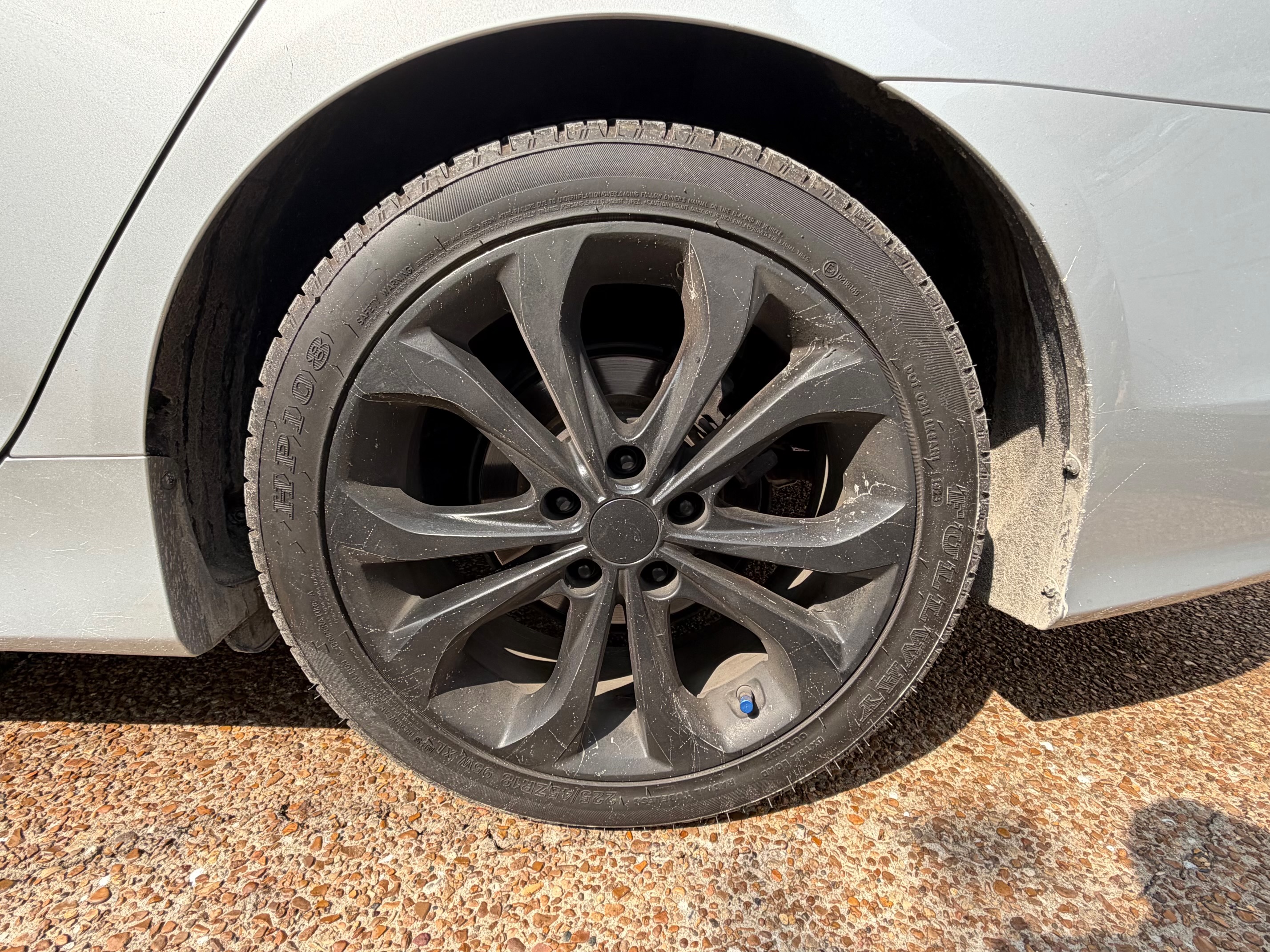 Wheel and tire before cleaning