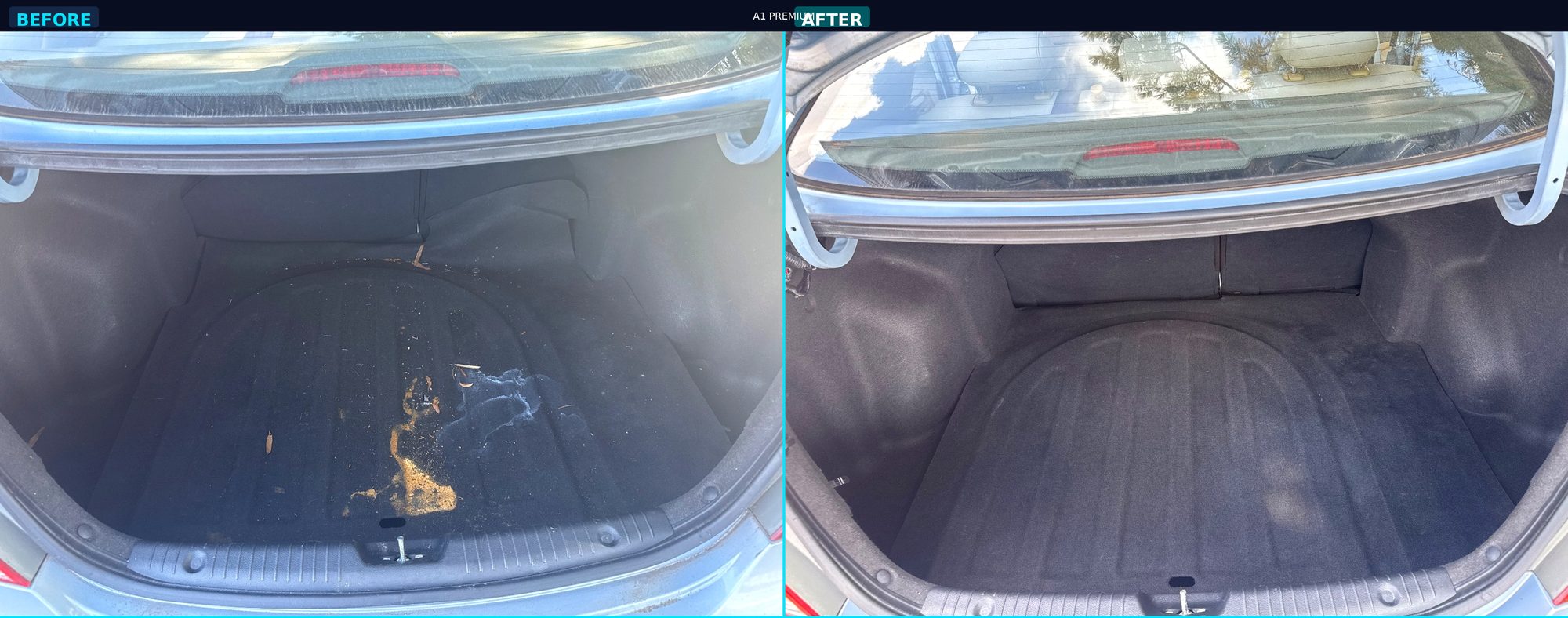 Before and after — 2011 Hyundai Accent trunk, Interior Detail