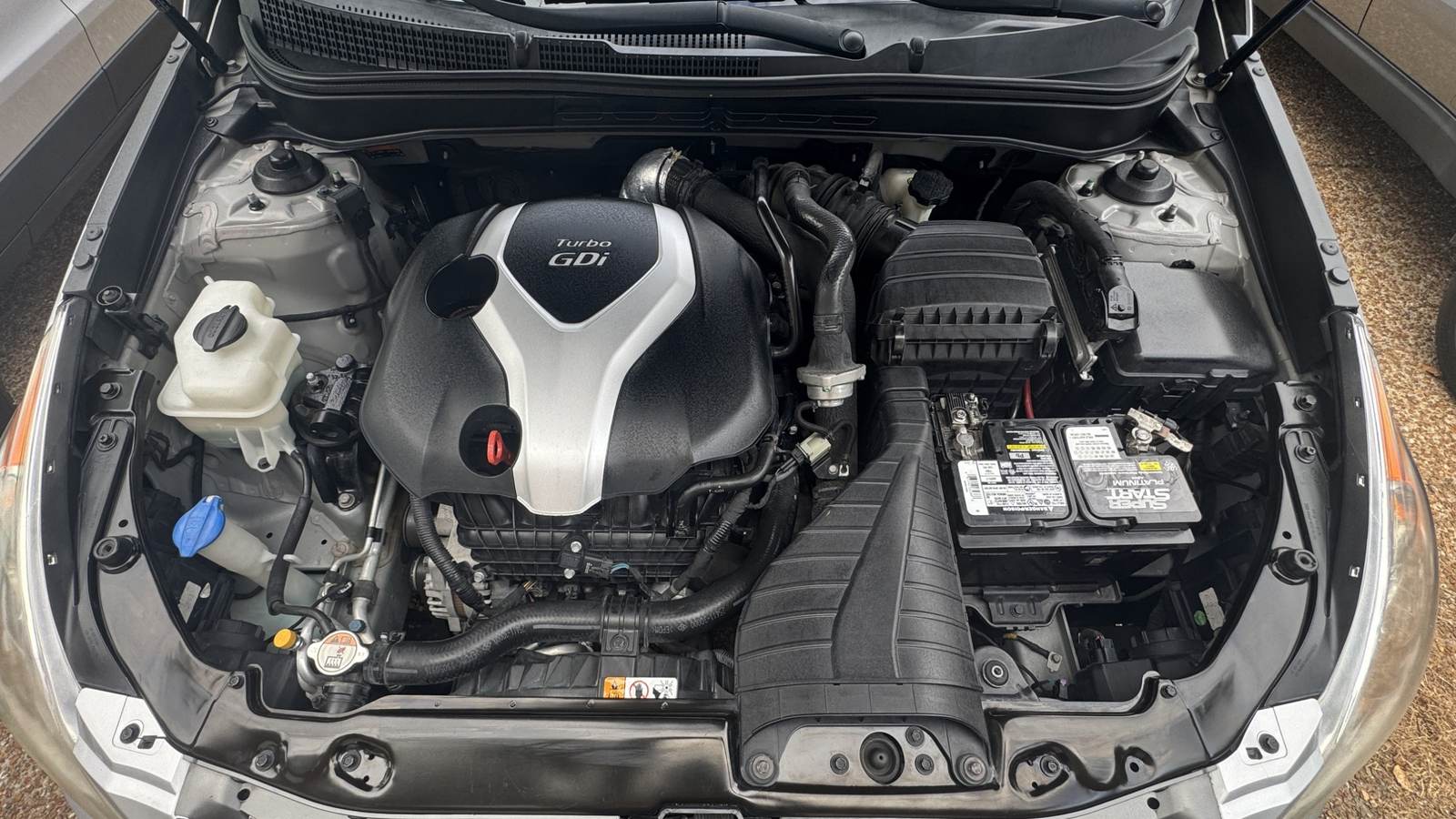 Hyundai engine bay after cleaning and dressing