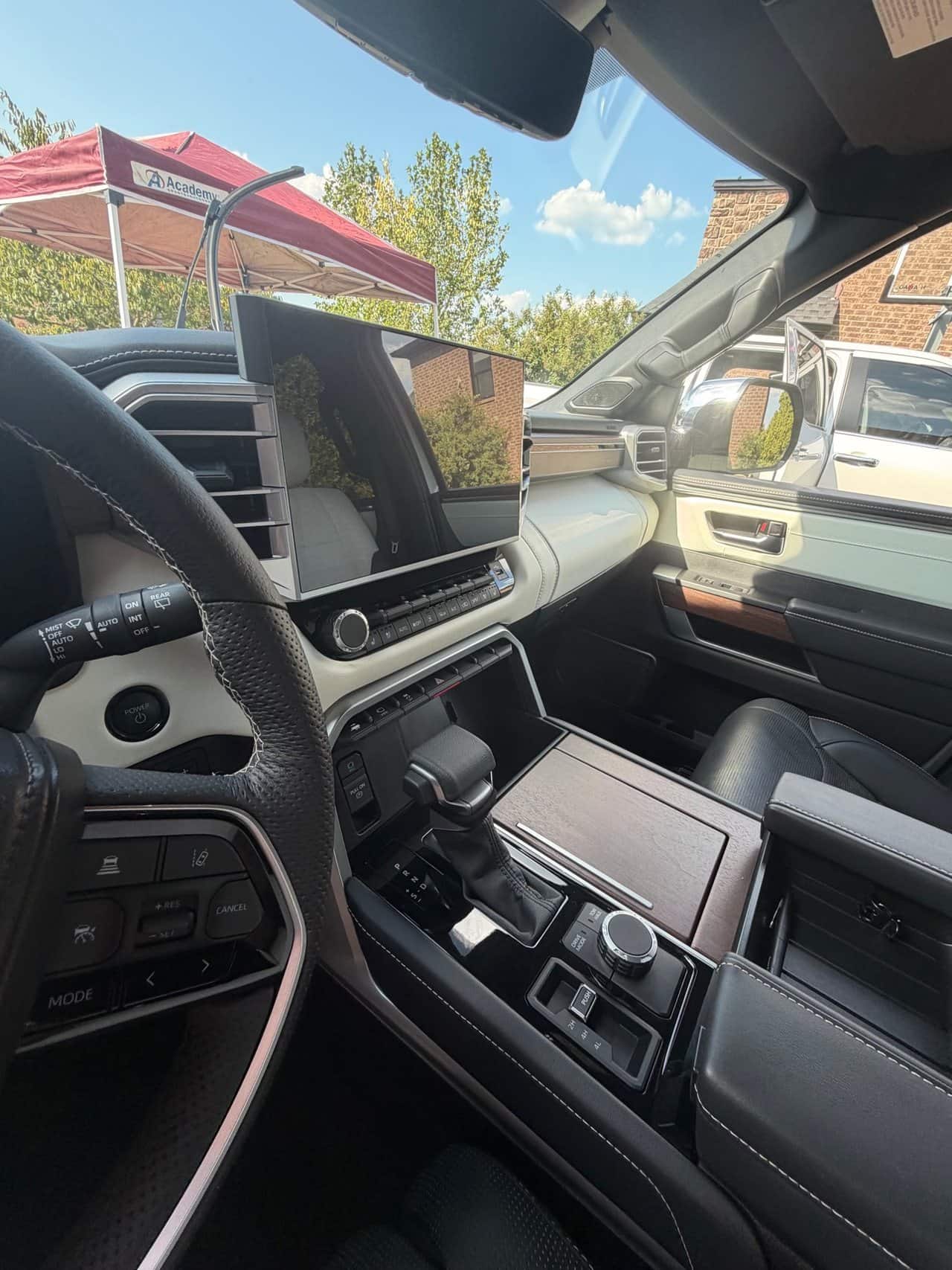 Toyota Sequoia dash and console after an interior detail